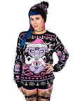 Too Fast | Kawaii Christmas Baphomet Knit Christmas Sweater