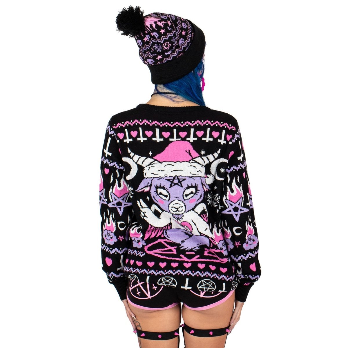Too Fast | Kawaii Christmas Baphomet Knit Christmas Sweater