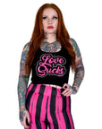 Too Fast | Love Sucks Cropped Tank Top