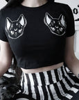 Too Fast | Mystical Cat Familiar Cropped Baby Tee