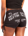 Too Fast | Mystical Ouija Board Witchy Tie Up Shorts