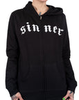 Too Fast | Occult Sinner Zip Up Hoodie Hooded Sweatshirt