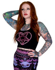 Too Fast | Pastel Goth Pentagram Heart Cropped Tank Top