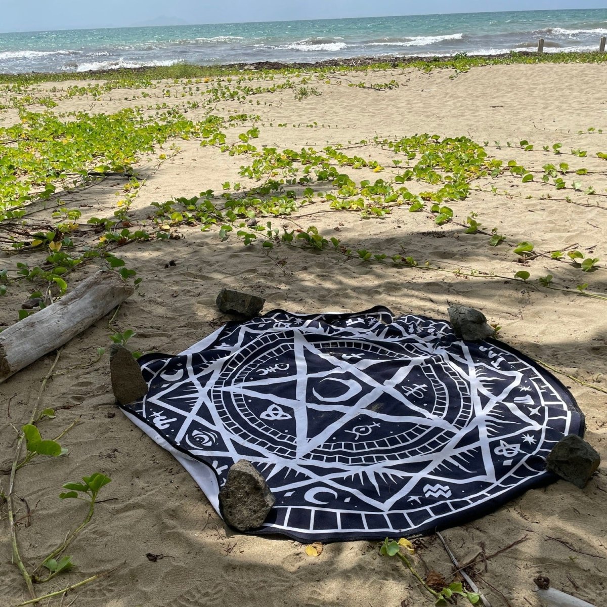 Too Fast | Pentagram Symbols Round Shaped Beach Towel