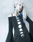 Too Fast | Phases Of The Moon and Stars Hellz Bellz Bell Sleeve Dress