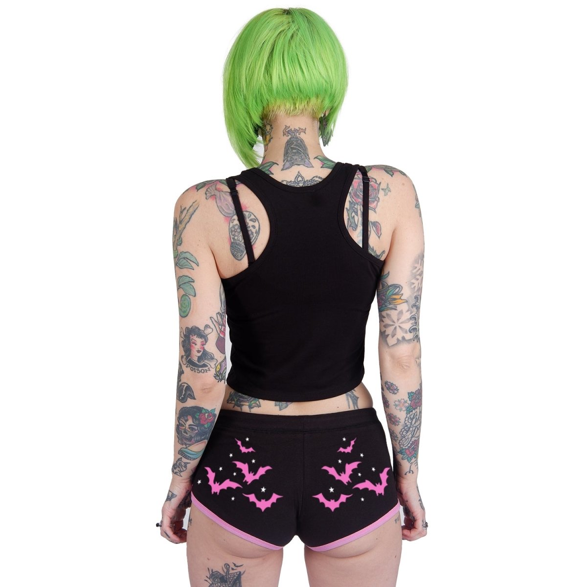 Too Fast | Pink Stars and Bats Pink Trim Short Shorts