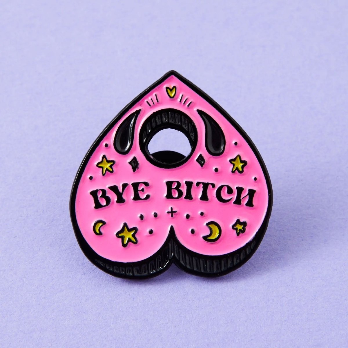 Too Fast | Punky Pins | Bye Bitch Pink Planchette Enamel Pin