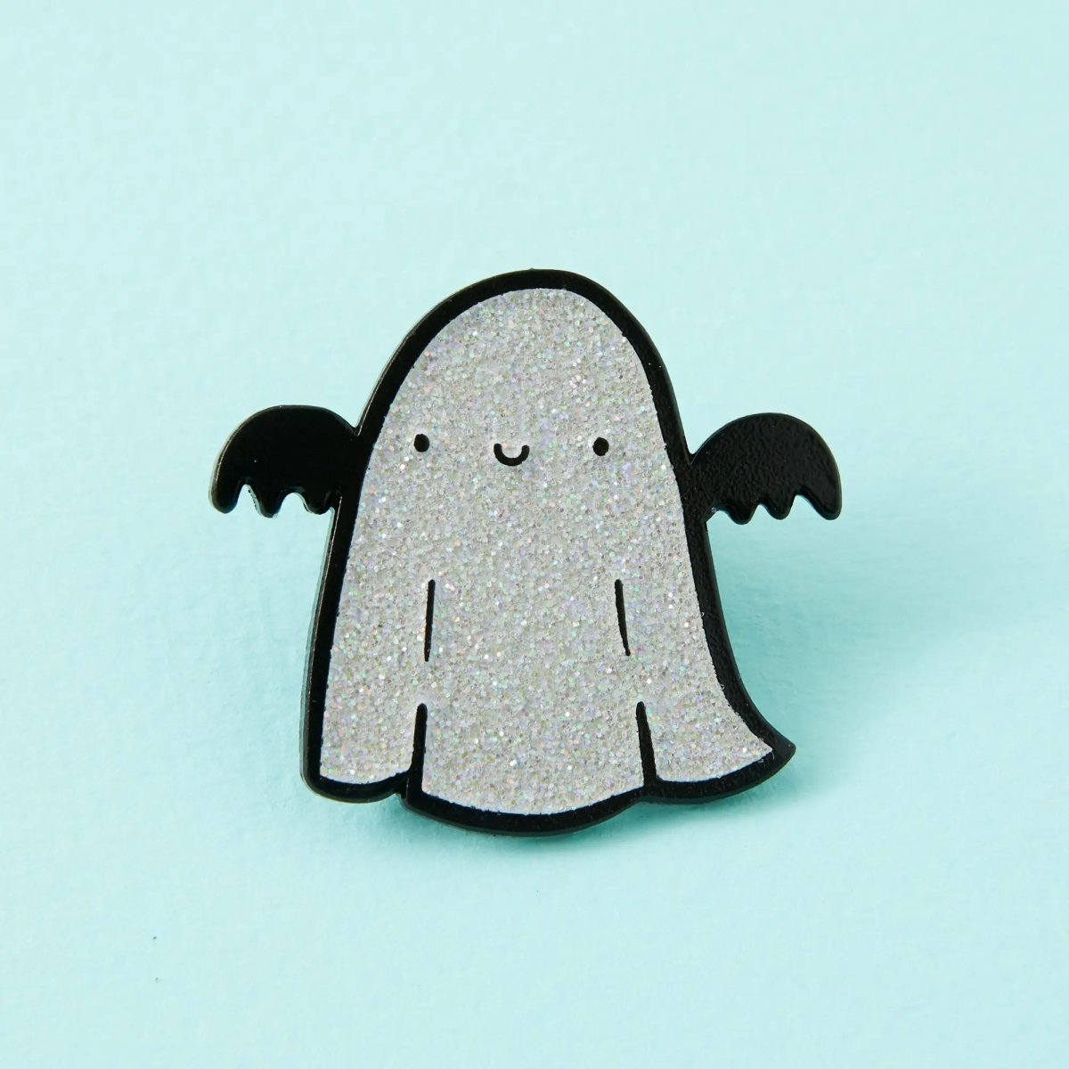 Too Fast | Punky Pins | White Glitter Sparkle Ghost Enamel Pin