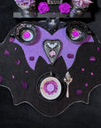 Too Fast | Purple Bat Heart Shaped Rug