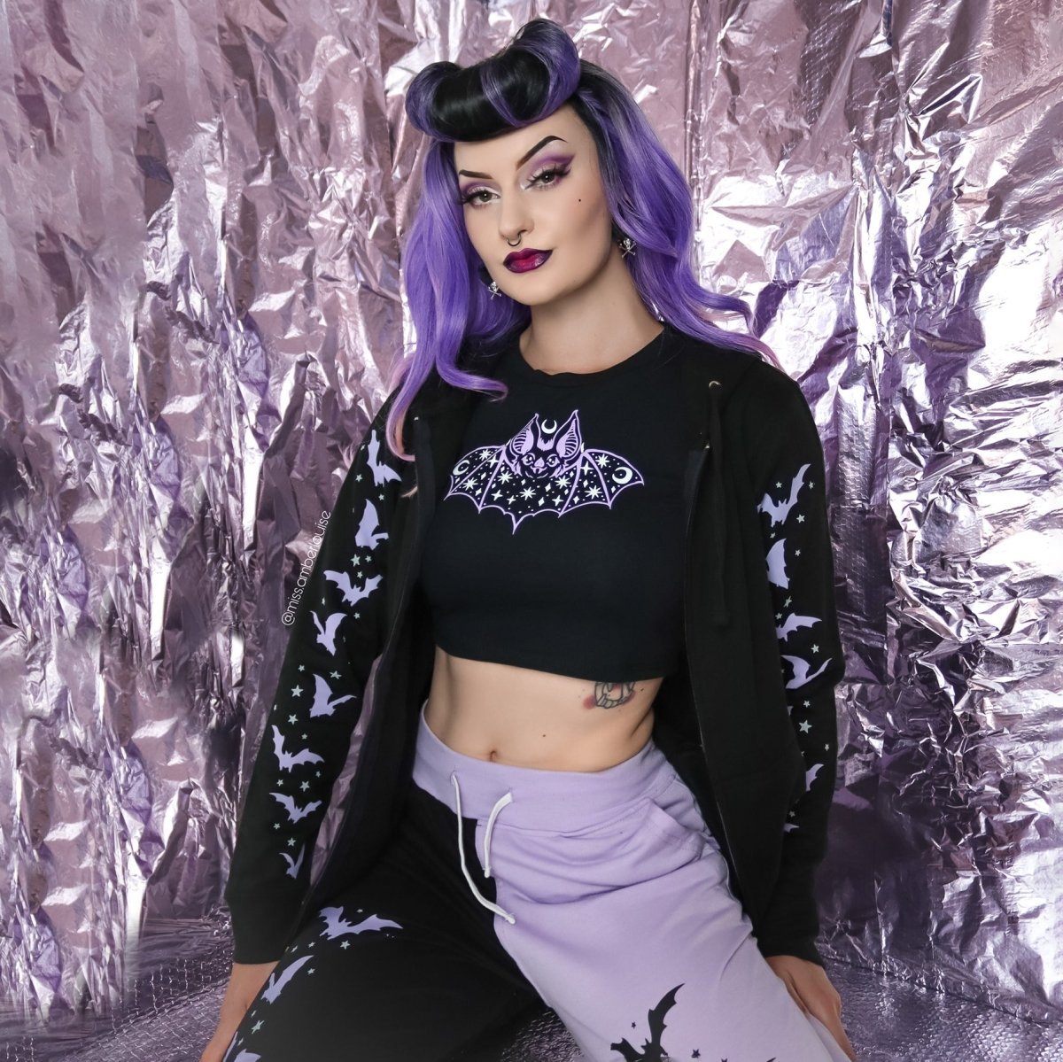 Dark purple discount crop top hoodie