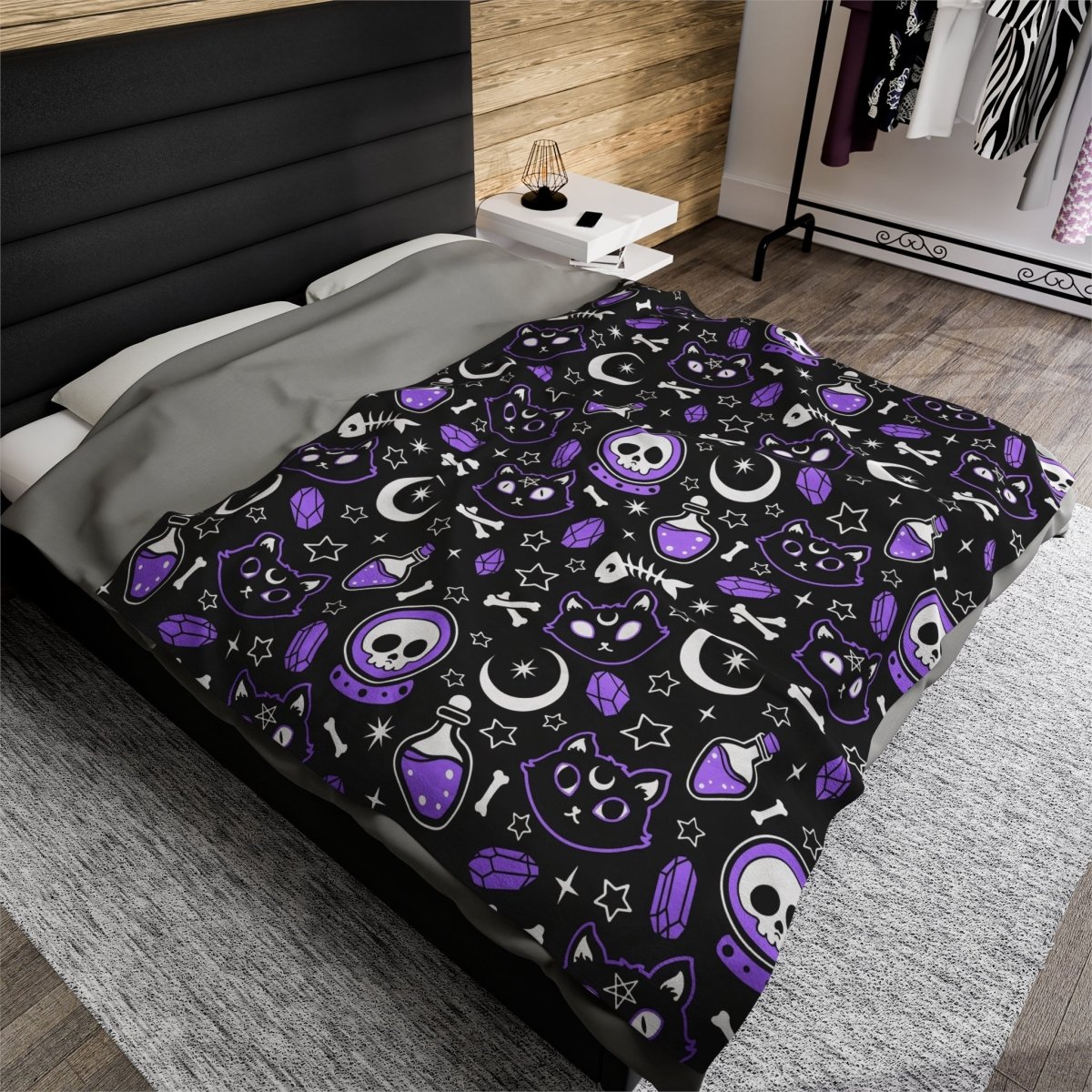 Too Fast | Purple Cat Magic Plush Blanket