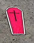 Too Fast | Red Coffin Shaped Beach Towel