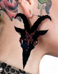 Too Fast | Red Pentagram Satan Hoop Earrings