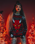 Too Fast | Satanic Demon Face Knit Christmas Sweater