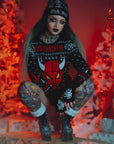 Too Fast | Satanic Demon Face Knit Christmas Sweater