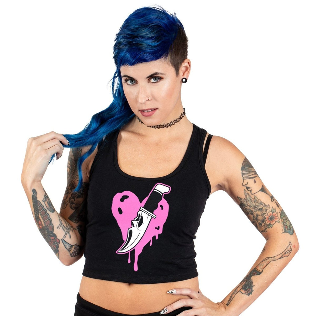 Scream Heart Cropped Tank Top – Too Fast