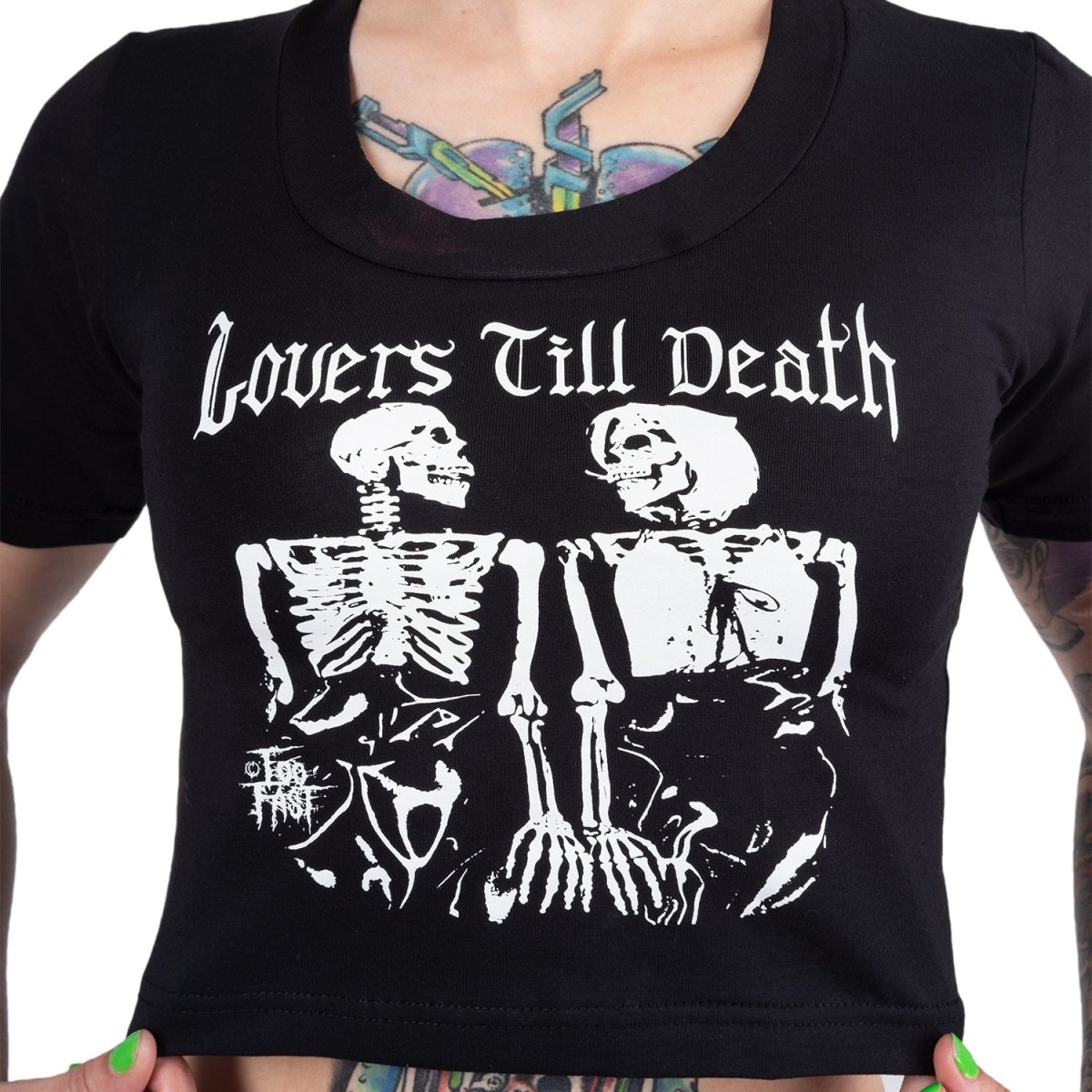 Too Fast | Skeleton Lovers Till Death Cropped Top