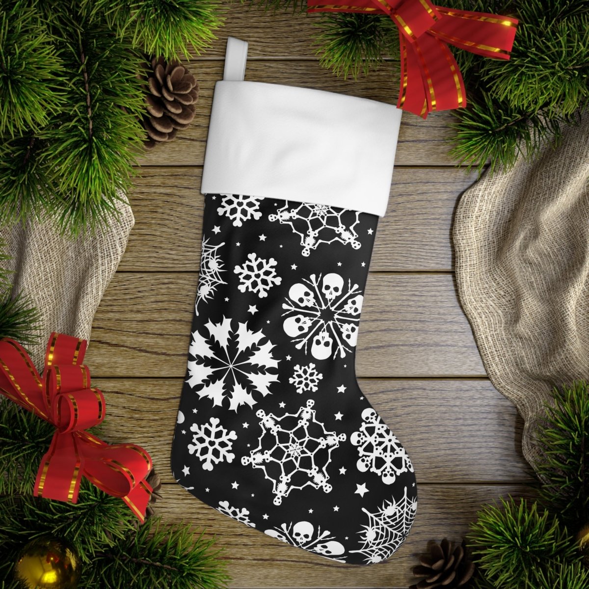 Too Fast | Skull Snowflake Holiday Christmas Stocking