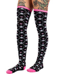 Too Fast | Skulls and Hearts Knit Thigh High Socks