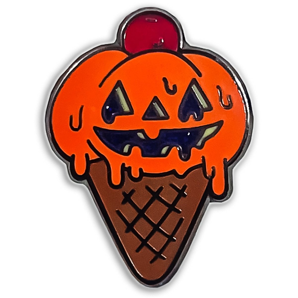 Too Fast | Slink Skull | Pumpkin Ice Cream Cone Pin