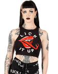 Too Fast | Switchblade Stiletto | Lick It Up Crop Tank