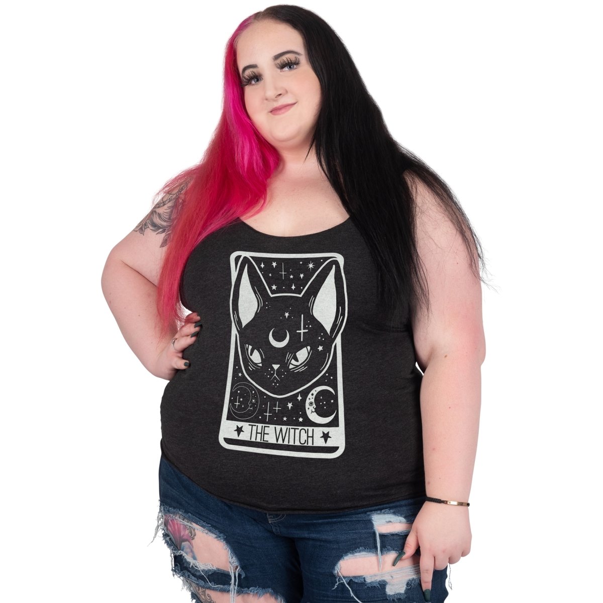 Too Fast | The Witch Black Cat Tarot Card Graphic Tank Racerback Tank