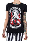 Too Fast | Wednesday Addams Heart Womens Graphic T Shirt