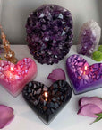 Too Fast | Zen Den | Heart Shaped Geode Crystal Candle